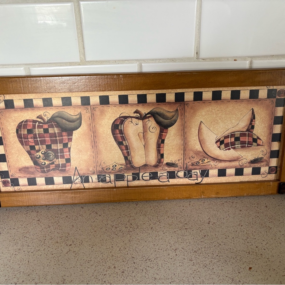 Rustic Plaid Apple Wall Art